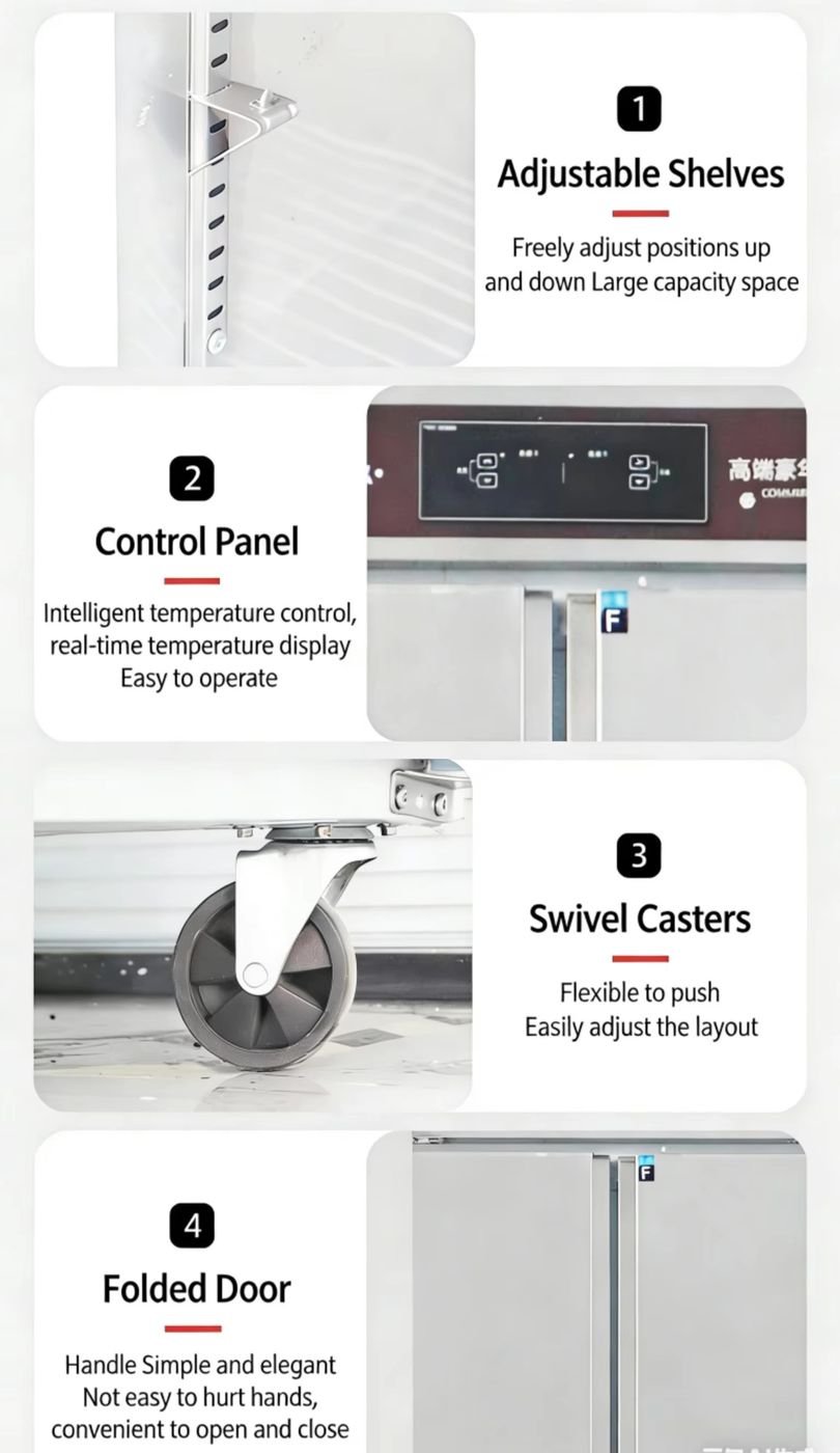 Full Kitchen commercial freezer heavy-duty caster wheels detail